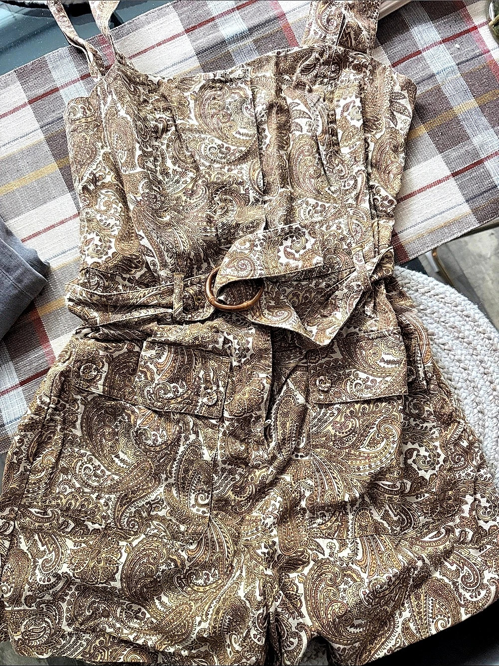 House of Harlow 1960 Paisley Romper in Brown